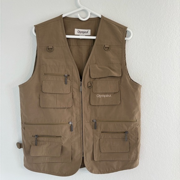 Men's Multiple Pockets Outdoor Fishing Vest Retro Durable Work - Picture 11 of 17
